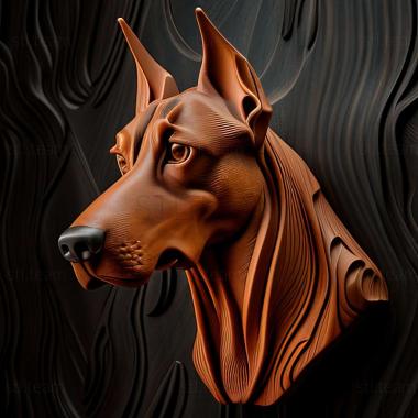 3D model Doberman dog (STL)